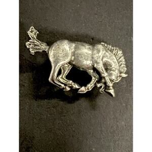 Silver Signed 724 Vintage Horse Lapel Hat Pin Tie Tack Collectors Wild West